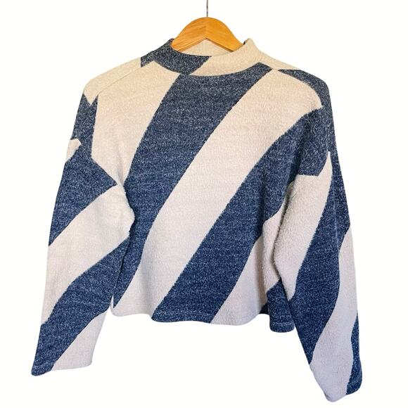 ANTHROPOLOGIE MAEVE Women’s Gray and Tan Pullover Fuzzy Sweater large - Picture 3 of 5